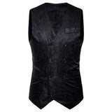 Mens Classic Printing Formal Vest for Wedding Party Man Male Double Breasted Slim Fit  Dress Blazers Tuxedo Formal Suit 90327