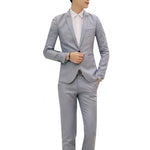 Fashion Mens Suits with Pants Solid Men's Blazer Slim Fits Wedding Male Groom Tuxedos suit Prom (Jacket+Pants) costume homme