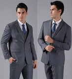(Jacket+Vest+Pants+Tie) 2015 New Men Wedding Suits Slim Tuxedo Brand Fashion Formal Costumes Business Dress Suits Blazer H0285