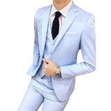 Three Piece Business Party Best Men Suits Peaked Lapel Two Button Custom Made Wedding Groom Tuxedos Jacket Pants Vest костюм