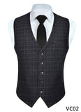 Fashion Solid Color Men's Wedding Business Formal Dress Vest Suit Slim Fit Casual Tuxedo Plaid Waistcoat