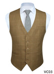 Fashion Solid Color Men's Wedding Business Formal Dress Vest Suit Slim Fit Casual Tuxedo Plaid Waistcoat