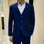 Retro Plaid Suit For Men Fashion Slim Fit Mens Wedding Suits Designs Clothing costume homme	 Male Blazer Jackets Tuxedo 3 Sets