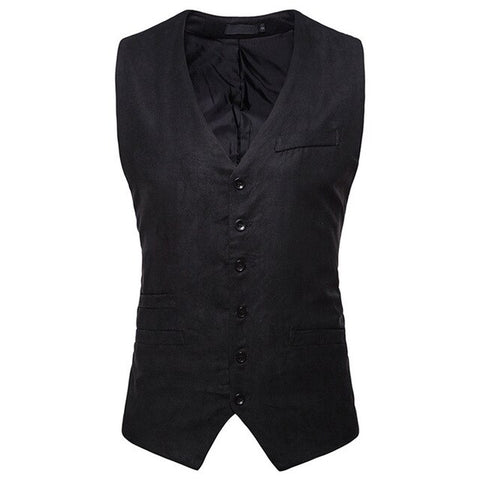New Arrival Men's Classic Formal Business Slim Fit Dress Vest Suit Tuxedo Waistcoat Single Breasted V Neck Blazer Vests 90327